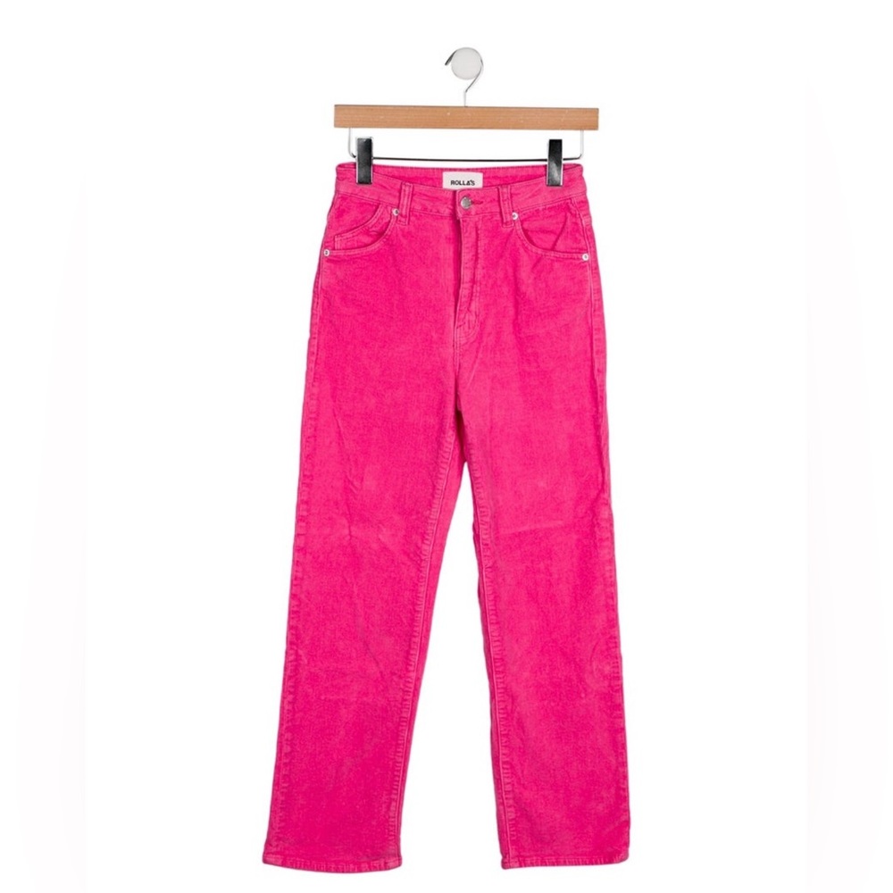 Rolla’s Mid Rise Straight Leg Corduroy Pink Pants Size 26 Orig $139
